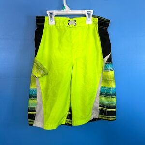Ocean Pacific Boys Swim Trunks Yellow Black Size Large Board Shorts Beachwear